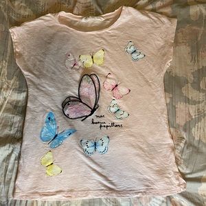 H&M Pink butterfly shirt